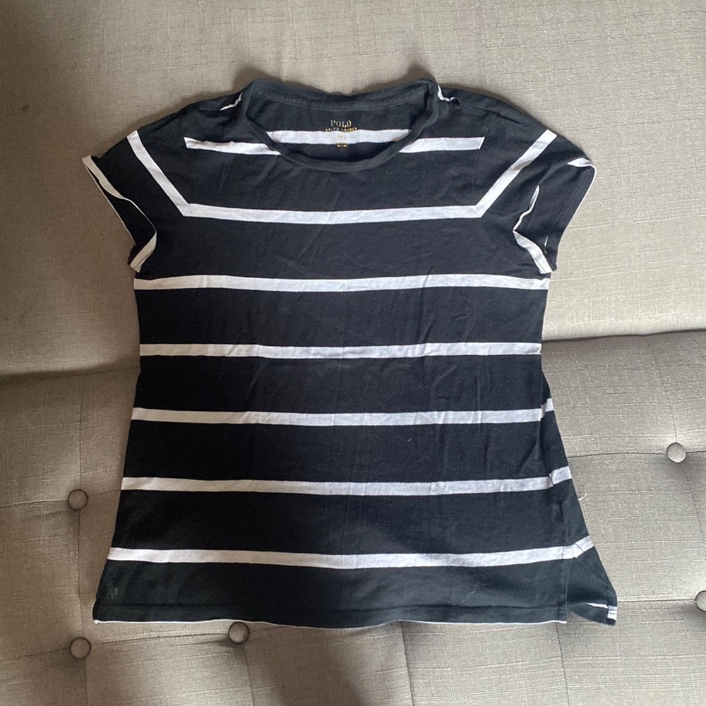 Black and white polo t shirt
